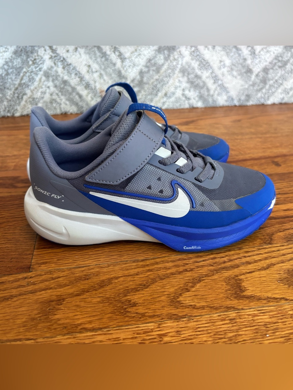 Nike Sonic Fly Kids Shoes Blue Gray Size 13C